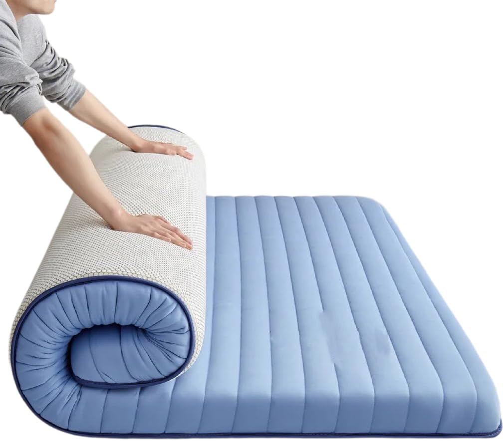 Futon Mattresses，Japanese Floor Mattress 6cm Thick Futon Mattress Foldable Roll up Mat for Lounger Bed Dorm Camping Single Small Double King