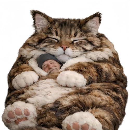 Generisch 190 x 80 cm Katzenschlafsack Für Menschen Cat Sleeping Bags Für Menschen EIN Bequemer Und Weicher Schlafsack Perfekt Zum Campen Und EIN Nickerchen Am Nachmittag Schlafsack Erwachsene