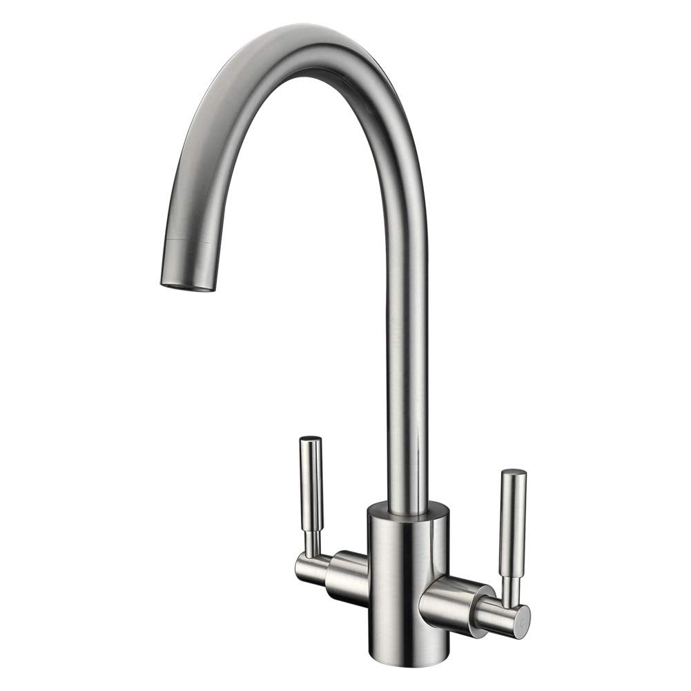 Buy WENKEN Kitchen Tap, Double Handles Swivel Spout Solid Brass