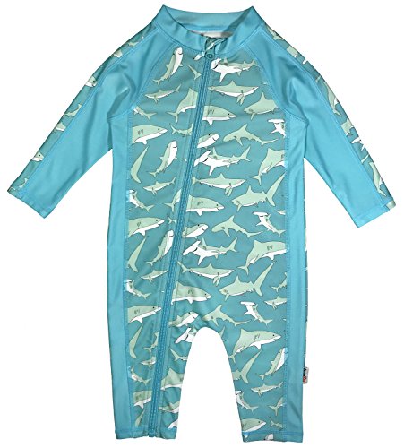 Swimzip Boy Long Sleeve Sunsuit With Upf 50 Protection | Sharks Blue 18-24 Month #TOP25