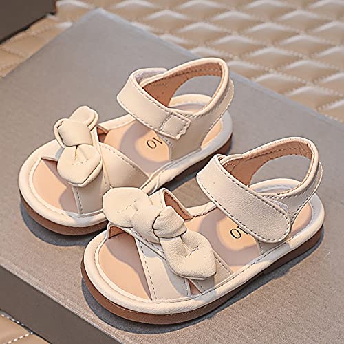 White Sandals for Girls Sandals Prewalker Shoes Beach Toddler Children Girls Baby Bowknot Summer Girl's Shoes (White, 10.5 Little Kid)2