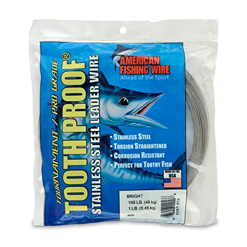 Image of American Fishing Wire Tooth Proof Stainless Steel Single Strand Leader Wire