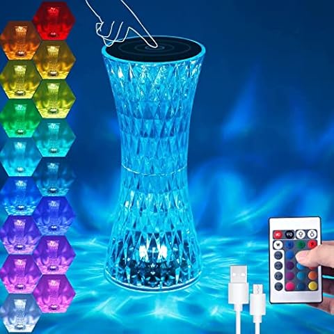 ZONJIE Crystal Touch Table Lamp with Remote Cover