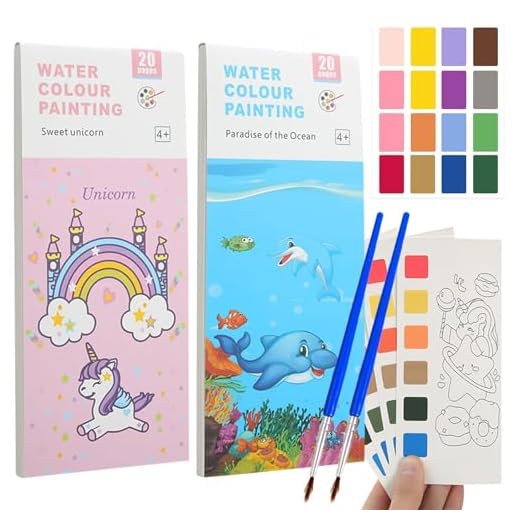 BDSHUNBF Pintura con Libros de Agua para Niños Pequeños,Libro de Pintura de Acuarela de Bolsillo,Libro de Acuarela de Bolsillo,Mini Libros Mágicos para Colorear con Paleta de Bolsillo de Acuarela