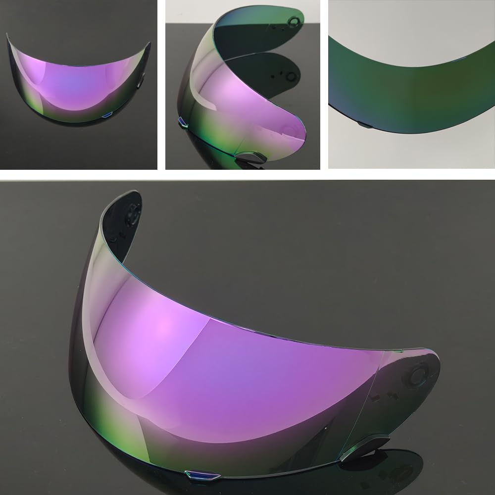 Helmet Faceshield for Bell Star/Vortex/RS-1/RS-2/Revolver/Qualifier DLX,Click Release Shield Uv Protection Helmet Visor (Revo Deep Purple)