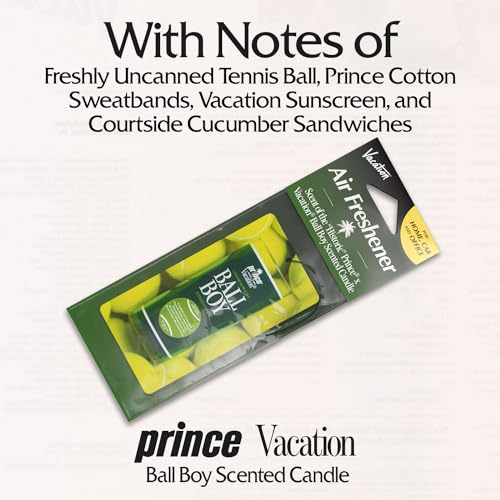Image of Vacation Car Air Freshener, Pack of 3 - Hanging Air Freshener for Car, Home and Office, Ball Boy Tennis Candle Signature Scent, Long-Lasting Deodorizer