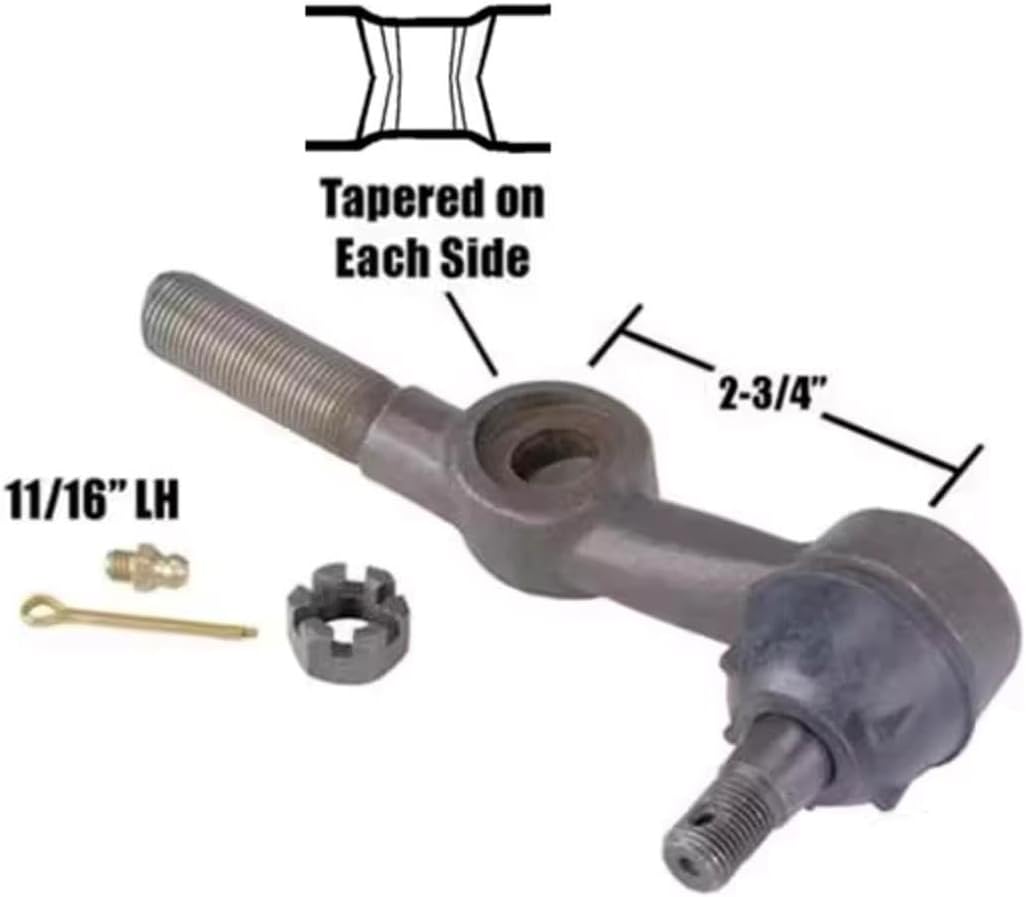 Speedway Motors Cross Steering Tie Rod End 11/16-18 Left Hand Thread, Plain Steel with Black Oxide Finish, For Cross Steering Drag Link Builds, Universal Fit