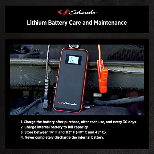 Schumacher Sl1642 Lithium Portable Power Pack And 2000A 12V Jump Starter, For 10.0L Gas | 10.0L Diesel Engines – Jump Start Car, Suv, Truck, And Marine Batteries – Charge Apple, And Android Devices #TOP7