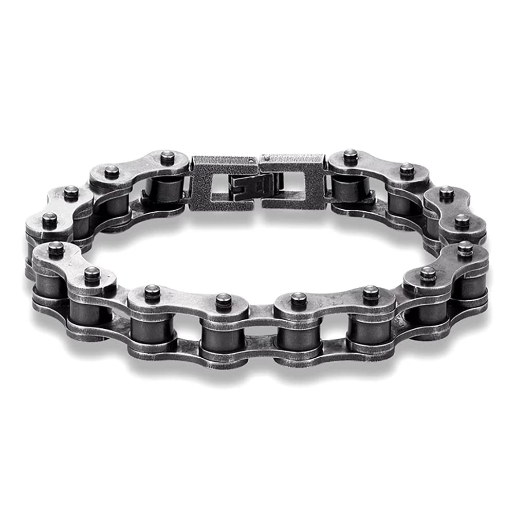 ZENSE - ZB0357 Motorcycle Chain Men's Stainless Steel Black Vintage