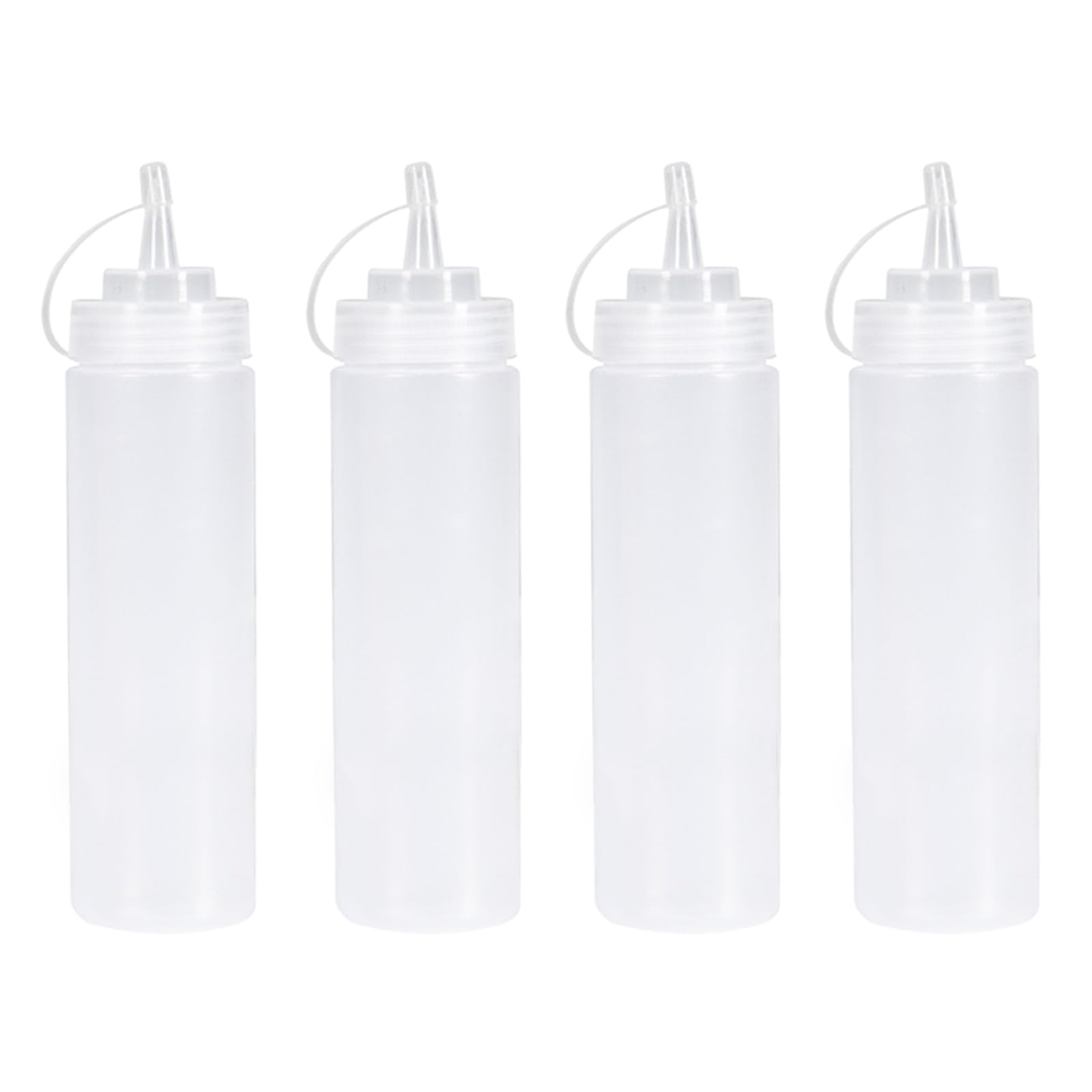 Torytoe Squeeze Flasche, 4 Stück 24oz Plastik Quetschflasche Mit Kappen, Dosierflasche - BPA Frei, Squeeze Condiment Flaschen für Gewürze, Ketchup, Senf, Olivenöl, Saucenflasche (680ml)