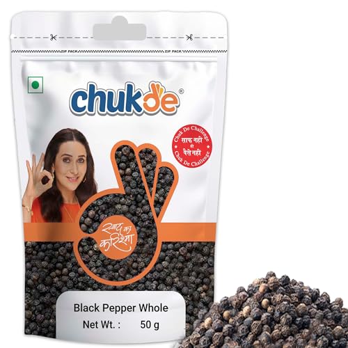 Image of Chukde Kaali Mirch Sabut, Black Peppercorns Whole Spices, 50g
