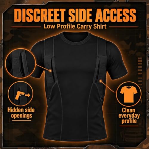 Best Holster Shirts for Concealed Carry Mens Short Sleeve Pocket Tee with Side Access - Image 2