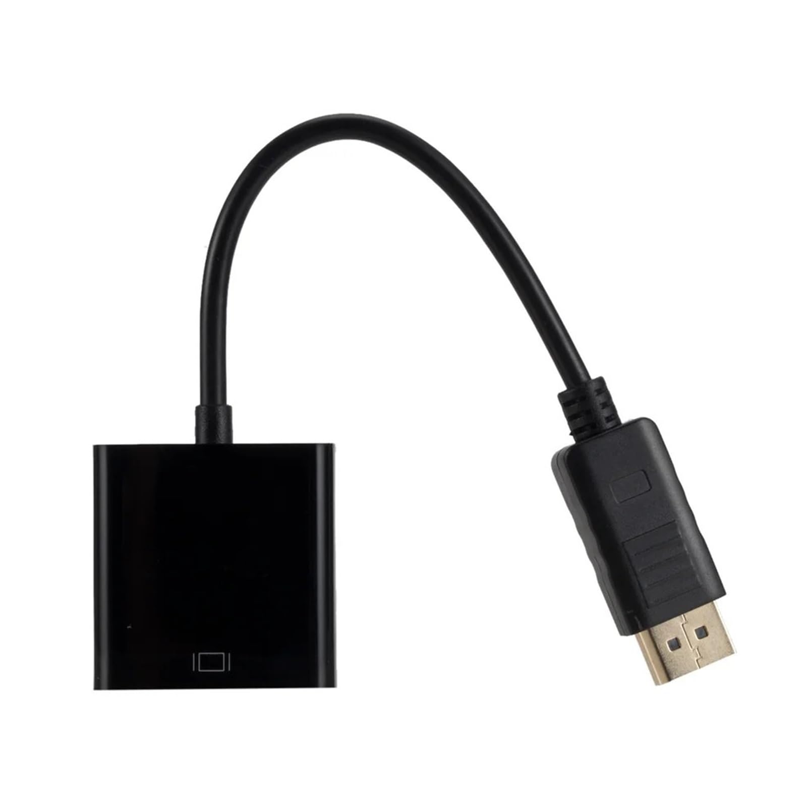 Adaptador DP a VGA 1080P chapado en oro para proyector de monitor de PC portátil (DP a VGA Black)