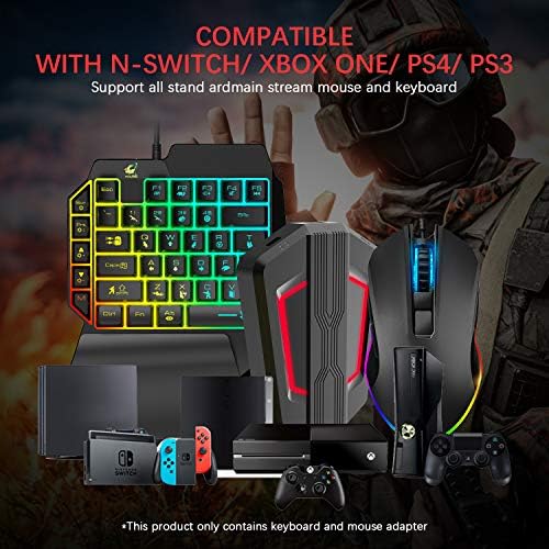 One Hand Gaming Keyboard And Mouse Combo Wired 39 Keys Mechanical Feel Rainbow Backlit Keyboard Rgb Gaming Mouse Led Backlit Converter For Nintendo Switch Xbox One Xbox 360 Ps4 Ps3 Pc Black Amazon Co Uk Pc Video Games One Hand Gaming Keyboard And Mouse Combo Wired 39 Keys Mechanical Feel Rainbow Backlit Keyboard Rgb Gaming Mouse Led Backlit Converter For Nintendo Switch Xbox One Xbox 360 Ps4 Ps3 Pc Black Amazon Co Uk Pc Video Games