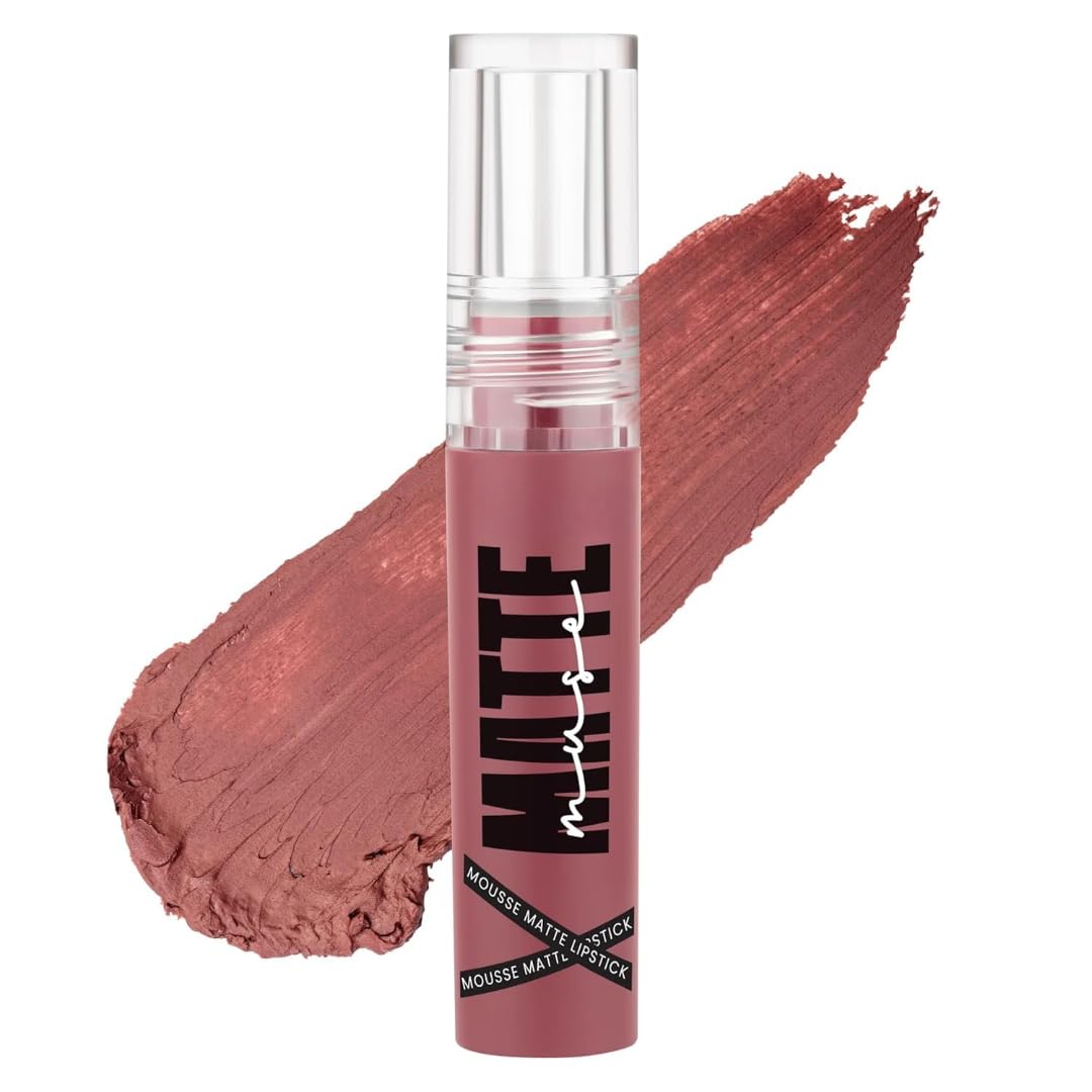 Matte Muse Mousse Liquid Lipstick Shade 06 Fashion Insta, Lightweight Matte Lip Color with Doe-Foot Applicator, 0.1 fl oz (3 ml).