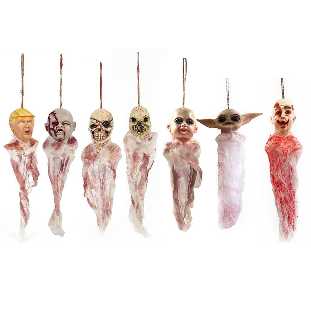 7 Pacchetti Decorazione di Halloween per Interni, All'aperto Appeso Scheletro Fantasma Pagliacci Ciondolo a Vento Decorazioni per Mietitori Spaventoso Oggetto per Casa Infestata