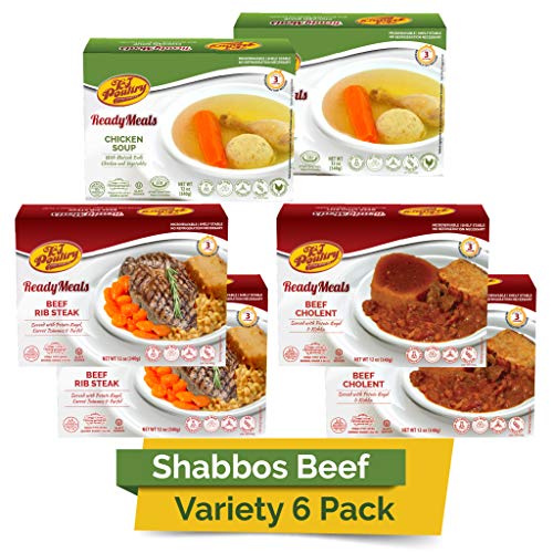 Kosher Mre Meat Meals Ready To Eat, Shabbos Beef Variety (6 Pack) Prepared Entree Fully Cooked, Shelf Stable Microwave Dinner – Travel, Military, Camping, Emergency Survival Protein Food Supply Kit #TOP10