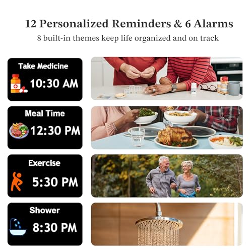 Image of 2025 NEW, Digital Clocks, 7'' Dementia Clock with Date and Time for Elderly, Auto-Dimming, 12 Reminders & 6 Alarms, Button & Remote Control, Auto DST, Digital Calendar for Seniors Large Display