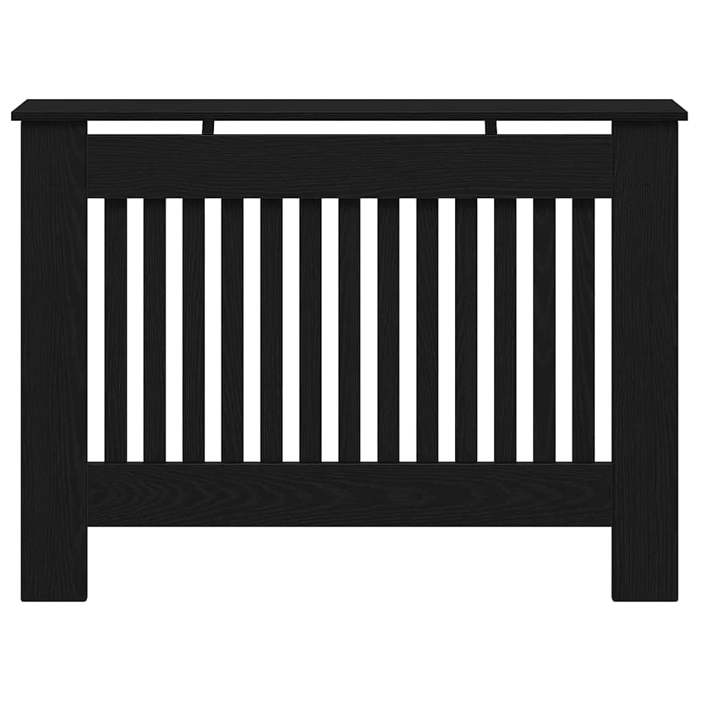 vidaXL Cubierta de Radiador Roble Negro 112 x 19 x 81,5 cm, Cubierta Moderna Rectangular para radiador, decoración del hogar, Resistencia al Calor, diseño de Madera, Seguridad Infantil