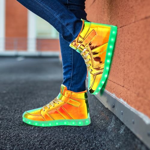 Image of Light Up Shoes Men Women LED Shoes USB Charging Adult High Top LED Sneakers Glow in The Dark Footwear for Dancing Party Festivals Festivals