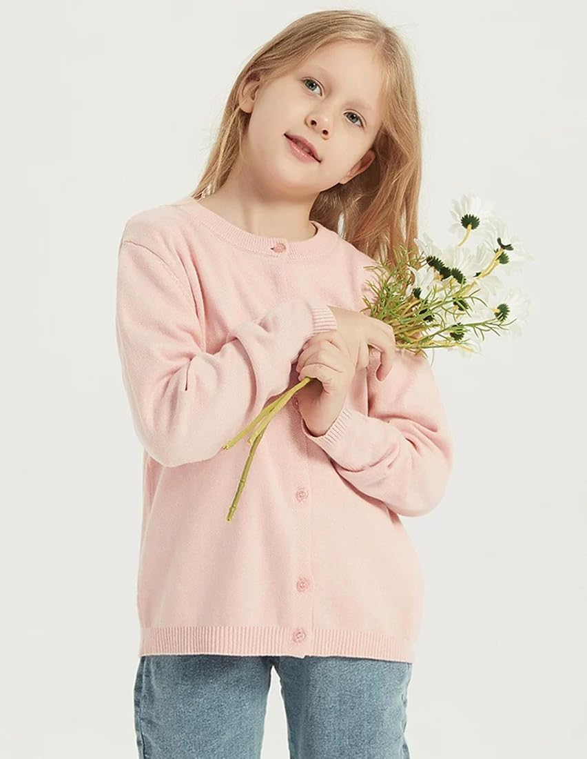 Girls Cardigan Sweater School Uniforms Toddler Long Sleeve Button Knit Solid Sweaters Tops - Image 7