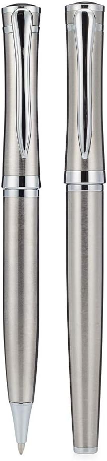 Luxury Metal Pen Set | Smooth & Elegant Executive Ballpoint Rollerball Writing Pens & Refills | Signature Weight & Balance | Best Fancy Gift for Professional Writers, Men Women