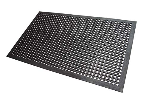 BRAVICH® Medium Non-Slip Heavy Duty Outdoor Rubber Entrance Mats Anti Fatigue None Slip Drainage Door Mat Flooring60x90cm (2'x2'11")