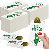 300 Pcs 6.5 x 3'' Dill Pickle Bags Pouches Paper for Selling, Paper Pickle Wrapping Sleeve Disposable Retro Oilproof Waterproof Snack Sacks for Carnival Christmas Party Fundraiser or Concession Stand