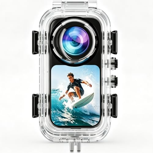 Insta360 X6 �p �h���P�[�X �����P�[�X �����B�e�p �_�C�r���O�ی�J�o�[ (2�܃^�C�v) | HD ���w�K���X�����Y �S���ʕی� �ψ����A�h�o�A�����h�~ ���ɋ��� ��t���ȒP