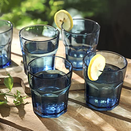 East Creek Double Old Fashioned Glasses Beverage Glass Cup,Colored Tumblers And Water Glasses, Set Of 6 (Navy Blue, Small) #TOP2