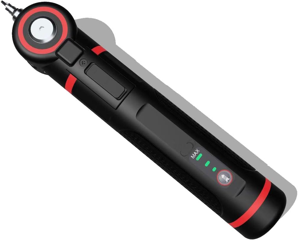 Electric Screwdriver with Pivoting Head 3-Positions (0/45/90°), 5N.m Torque & 340RPM, 2000mAh USB-C Rechargeable, 22-PC Set for Tight Spaces and Household DIY