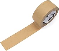 Vista 10 de Cinta de papel kraft marrón, 2 pulgadas x 43 yardas, superficie grabable sin recubrimiento para enmascarar, sellar y usar en embalaje, ecológica