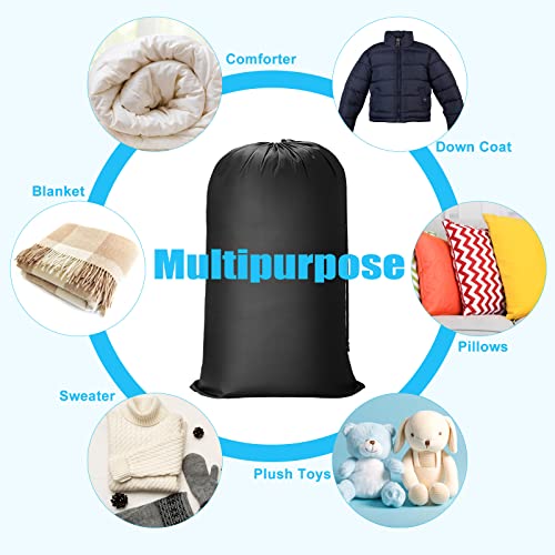 Woanger 12 Pack Extra Large Laundry Bag Drawstring Locking Closure 37.8'' X 24'' Dirty Clothes Organizer Heavy Duty Dirty Clothes Bag For Traveling Storage Easy Fit Hampers Laundry College Dorm, Black #TOP6