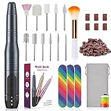 HAPAW Elektrische Nagelfräser Kabellos, 11 in 1 USB Aufladbar Profi Nagelfeile Maniküreset für Acryl-/ Gel-/ Naturnägel/Entfernen, Drehzahl Einstellbar Pediküre Maniküre Nagelknipser Set Nail Drill