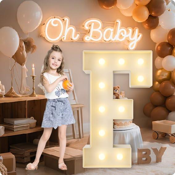 HXWEIYE Large Marquee Letter F, 3FT Battery Operated, Easy to Assemble