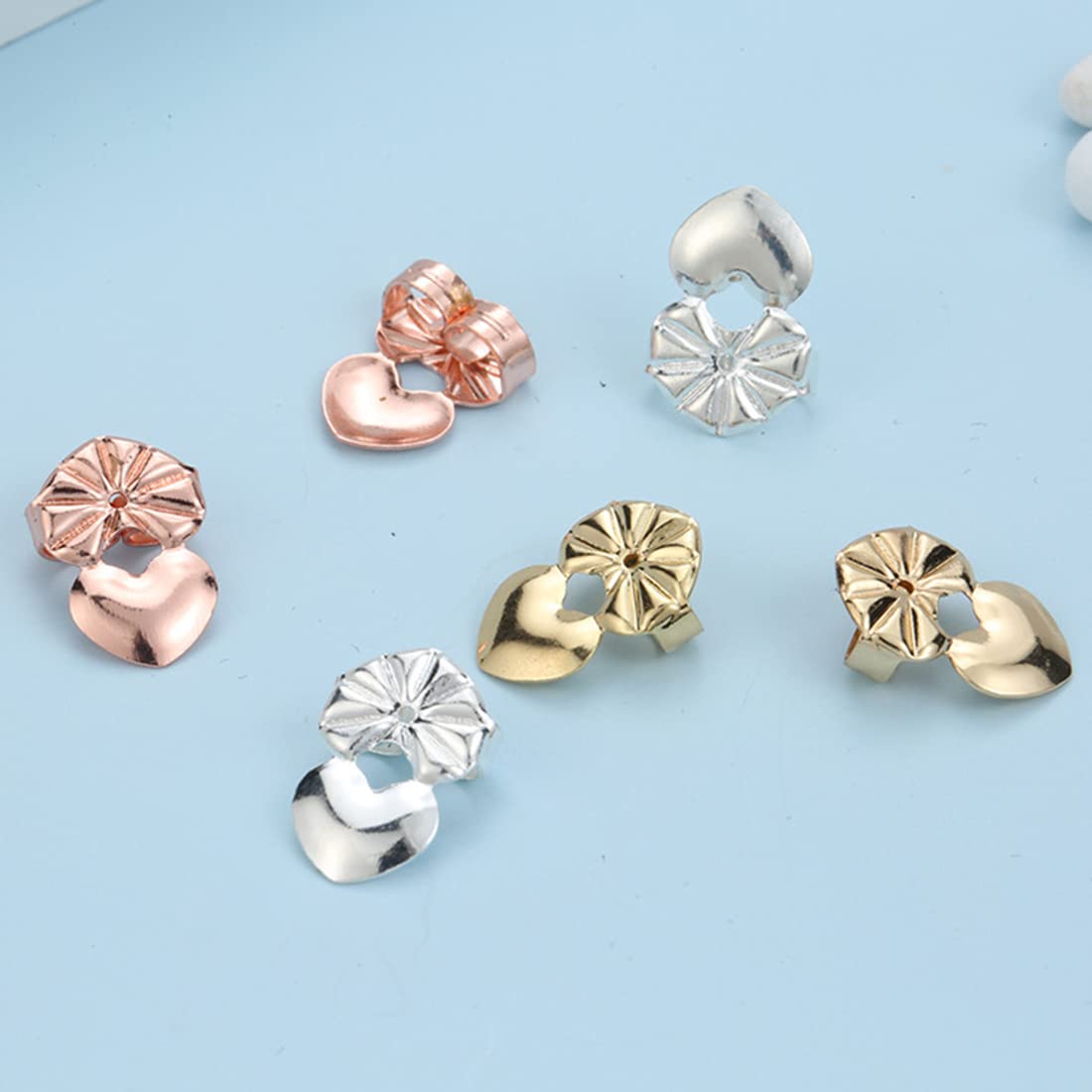 3 Paires Supports Boucles D'Oreilles - Anti-Allergéniques Pour Boucles Lourdes - Argent/Or/Rose