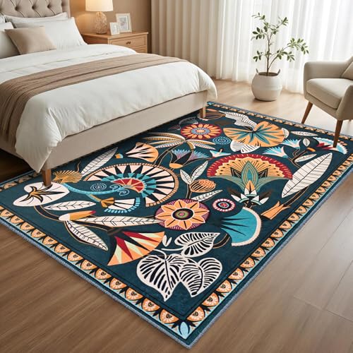 Tapete Decorativo Verde 3x5 Antideslizante y Lavable miniatura 5