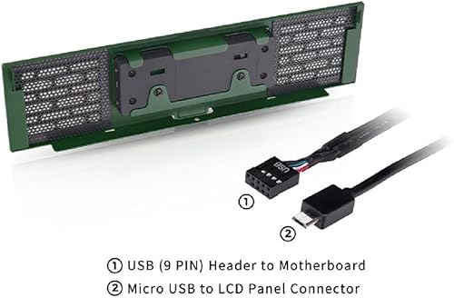 Miniatura 2 de Thermaltake Tower 200 Series Racing Kit de panel LCD verde, pantalla LCD de 3.9", compatible con el software Tt RGB Plus 2.0, AC-067-OODNAN-A1,