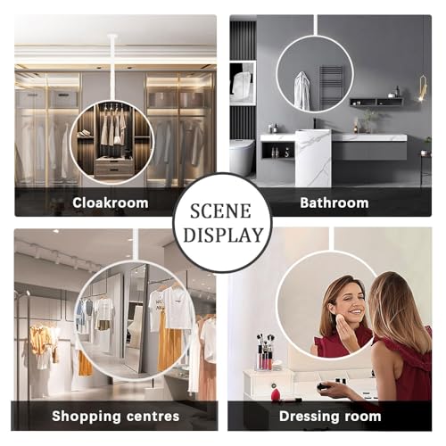 Miroir suspendu plafond rond blanc pour résoudre le manque de place au mur - 5