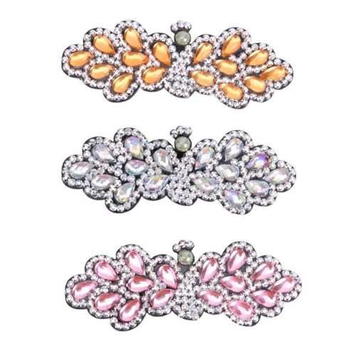 3Pcs Diamond Painting Hair Clips, 5D Bowknot Bobby Pins Girls Diy Diamond Hair Clip Butterfly Hairpin Elegant Barrettes Gift For Girls Daughter Best Friend Or Mather 8.5 * 3.5cm (H)
