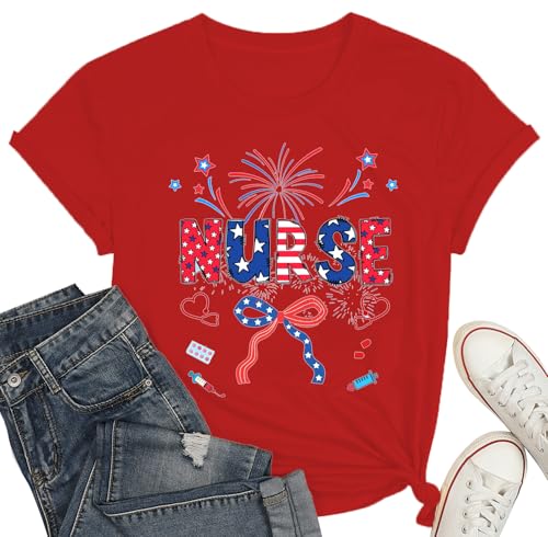 Image of 4th of July Bow Tank Top Women-Vintage American Bow Sleeveless Shirt USA Flag Tee Top Patriotic Tank Top