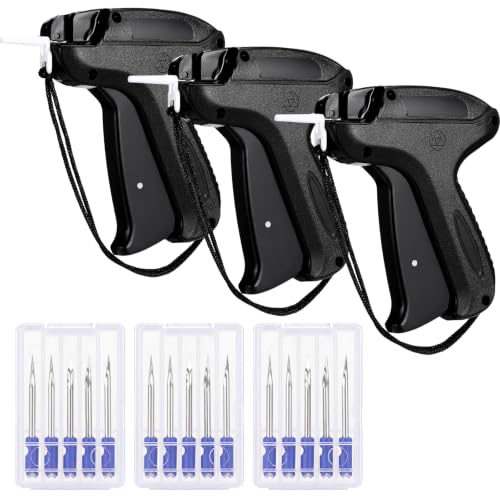 Image of Honoson 3 Pcs Tagging Gun Applicator with 15 Steel Needles,Black | Clothing Tag Attacher for Boutique Consignment Retail, Label System for Price Tags Sales, Ergonomic Grip Wrist Strap