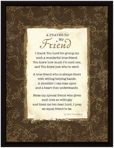 DEXSA Prayer for My Friend Wood Framed Plaque - Made in the USA - 6.5"x8.5" Frame Wall & Tabletop Decoration | Easel & Hanging Hook | Thank You Lord for giving me such a wonderful true friend