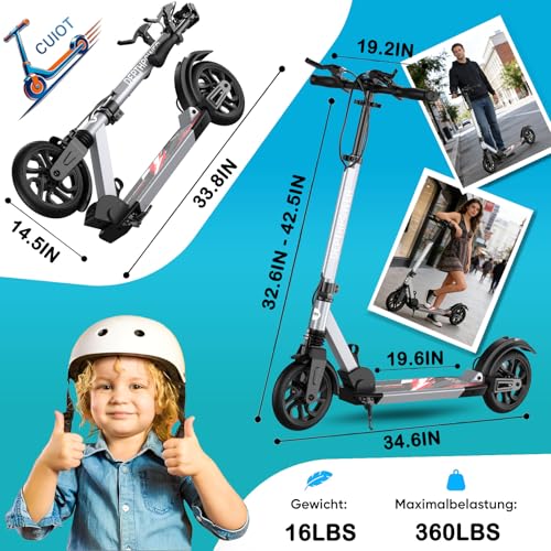 CUIOT Heavy-Duty Triple-Brake Scooter