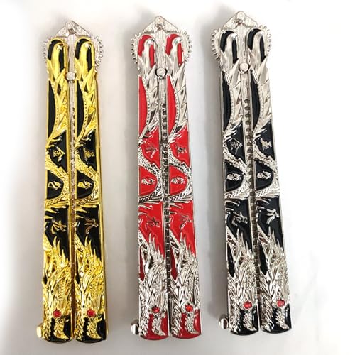 Peines Metalicos Dragon Rojo Ligero Pack 3 miniatura 1