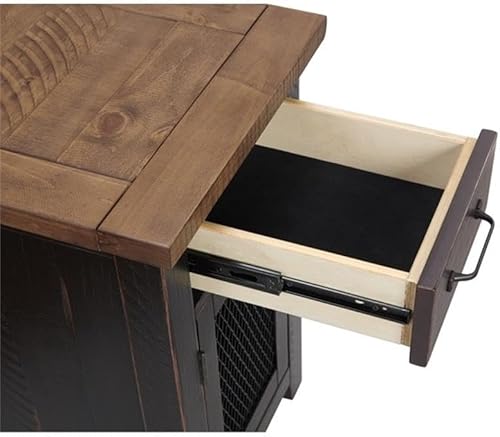 Miniatura 5 de Martin Svensson Home Chairside Table - Antique Black and Honey - Rustic Style - with One Drawer and Cabinet for Storage Negro antiguo y miel,Negro y