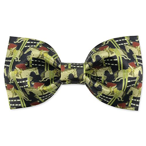 Image of GUUNIEE Men's Satin Silk Racehorse Bow Ties Pre-tied Solid Horse Racing Bowtie