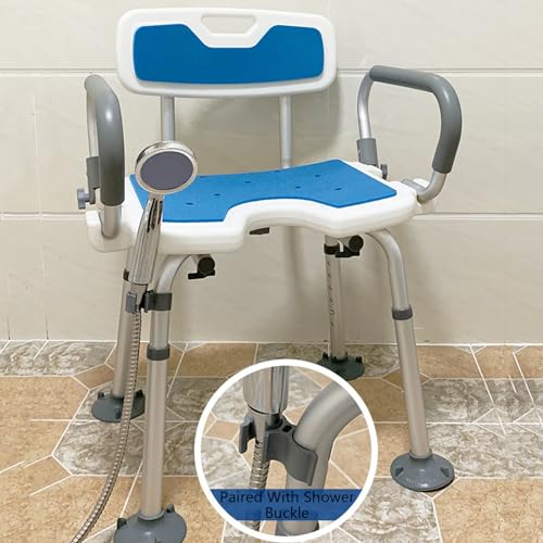 Chaise de douche légère 5 en 1 multifonctions avec dossier rembourré