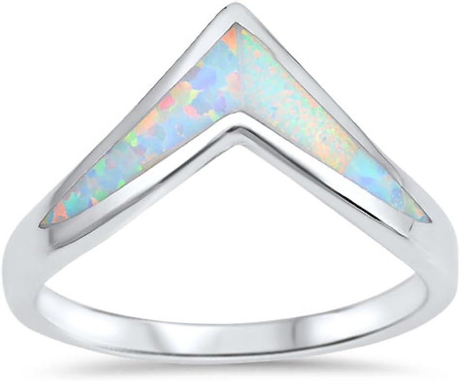 CHOOSE YOUR COLOR Sterling Silver Chevron Ring