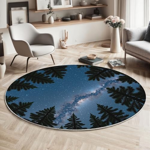 Tapis rond antidérapant et absorbant lavable en machine de 100cm